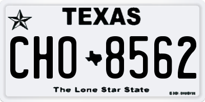 TX license plate CHO8562