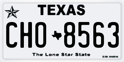 TX license plate CHO8563