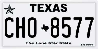 TX license plate CHO8577