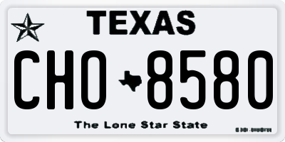 TX license plate CHO8580