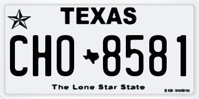 TX license plate CHO8581