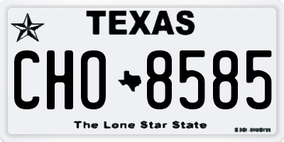 TX license plate CHO8585