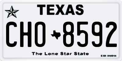 TX license plate CHO8592