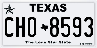 TX license plate CHO8593