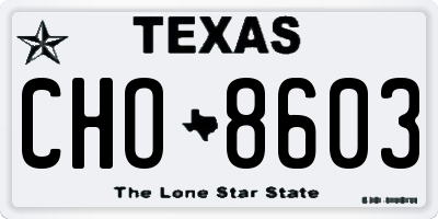 TX license plate CHO8603