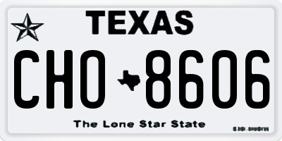 TX license plate CHO8606