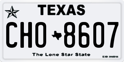 TX license plate CHO8607