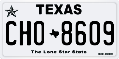 TX license plate CHO8609