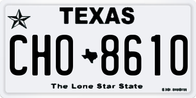 TX license plate CHO8610