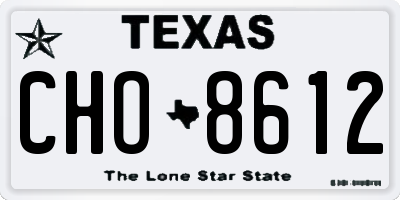 TX license plate CHO8612