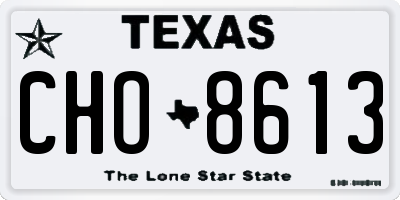 TX license plate CHO8613
