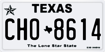 TX license plate CHO8614