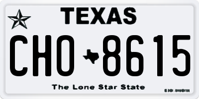 TX license plate CHO8615