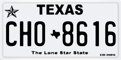 TX license plate CHO8616
