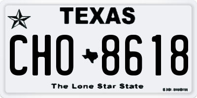 TX license plate CHO8618