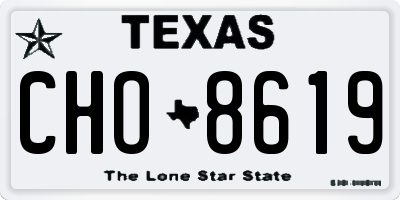 TX license plate CHO8619