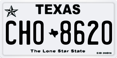 TX license plate CHO8620