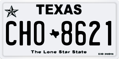 TX license plate CHO8621