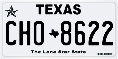 TX license plate CHO8622