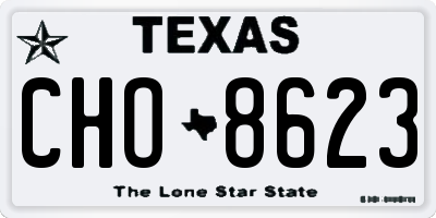 TX license plate CHO8623