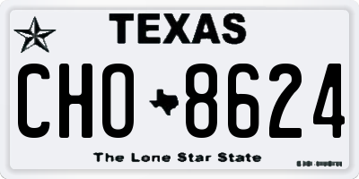 TX license plate CHO8624