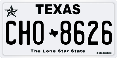 TX license plate CHO8626