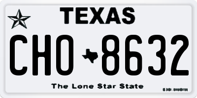 TX license plate CHO8632