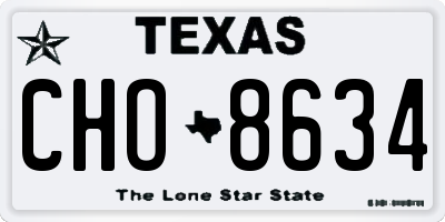 TX license plate CHO8634