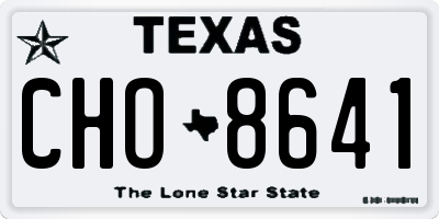 TX license plate CHO8641