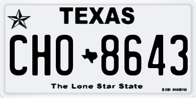 TX license plate CHO8643