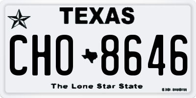 TX license plate CHO8646