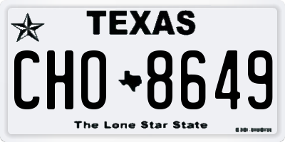 TX license plate CHO8649