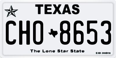TX license plate CHO8653
