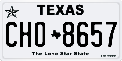 TX license plate CHO8657