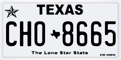 TX license plate CHO8665