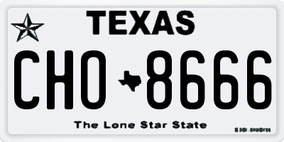 TX license plate CHO8666