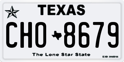 TX license plate CHO8679