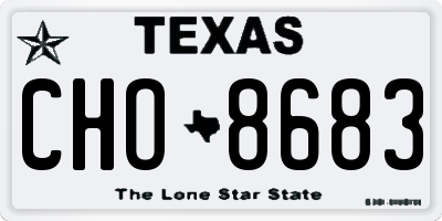 TX license plate CHO8683