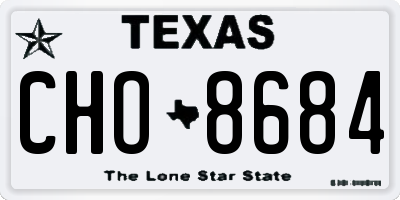 TX license plate CHO8684