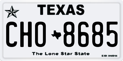 TX license plate CHO8685