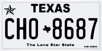TX license plate CHO8687