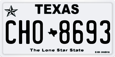 TX license plate CHO8693