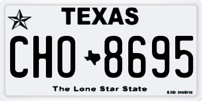 TX license plate CHO8695