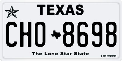 TX license plate CHO8698