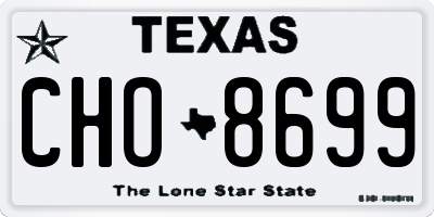 TX license plate CHO8699