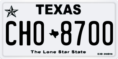TX license plate CHO8700