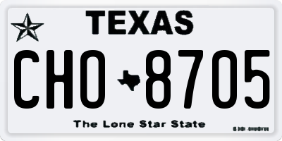 TX license plate CHO8705