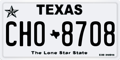 TX license plate CHO8708