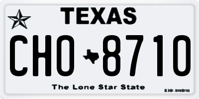 TX license plate CHO8710