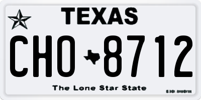 TX license plate CHO8712